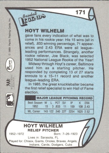 1988 and 1989 Pacific Baseball Legends MLB Set Break #1-#220 — You Choose! - Picture 341 of 441
