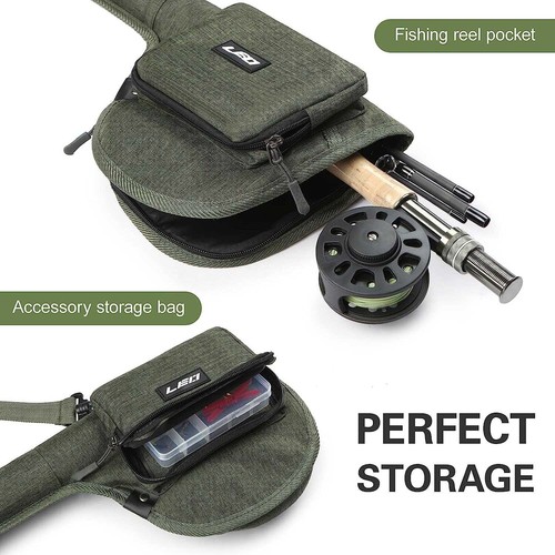 Canvas Fly Rod And Reel Case 4 Piece 9ft Fly Fishing Rod Travel Cases Hard Case - Picture 4 of 13