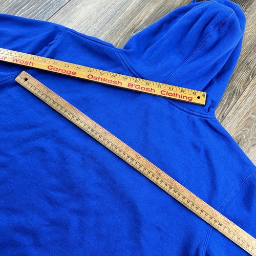 Vintage Kansas Jayhawks Sweatshirt Mens M Blue Hoodie Spellout Logo Y2K Sweater - Picture 12 of 13