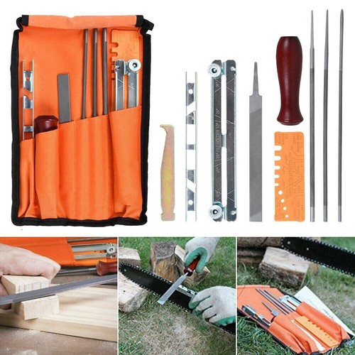 10 Feilen Set Schärfset Feile Tasche Für Motorsäge Kette Kettensägen Schärfen - Bild 7 von 13
