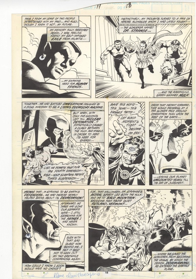 Saga of the Sub-Mariner #11 pg 18 Original Art by Rich Buckler - Dr. Strange & H Comic Art
