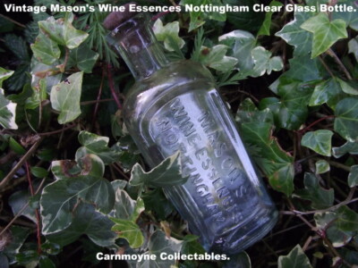 Vintage Mason's Wine of Essences Nottingham Klarglasflasche & Korken... AH8080.