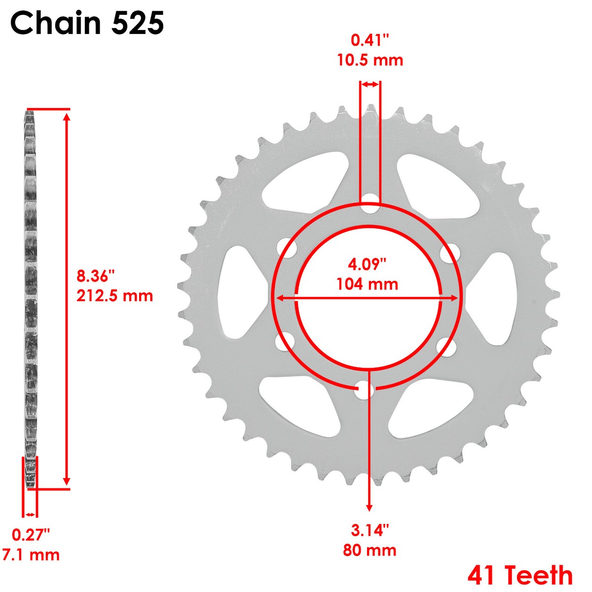 Rear Wheel Chain Sprocket for Kawasaki 1000 Ninja ZX1000 2011-2025