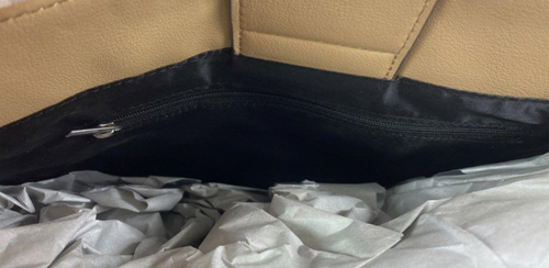 Tahari Satchel Tote Bag Women's Gray Striped Handbag Double Handle Vegan Leather - Picture 6 of 6