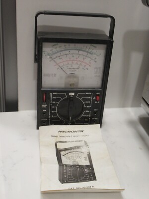 Vintage Micronta 22-203A Radio Shack Analog Volt Multitester w/ Manual 30K Ohms