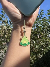 Frog Phone Charm, Cartoon Frog Phone Charm, Frog Bag Charm