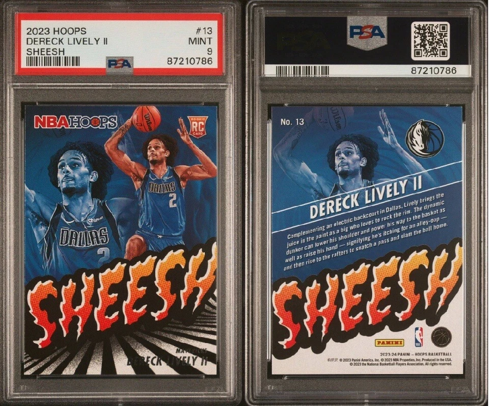 DERECK LIVELY II ROOKIE RC 2023 NBA HOOPS SHEESH 13 PSA 9 DALLAS MAVERICKS - Image 3 of 3