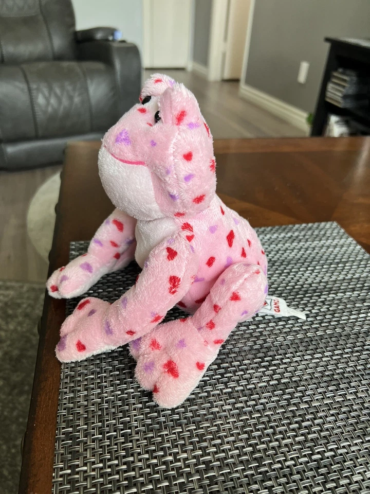 Ganz Webkinz Pink Love Frog with Heart Print Plush Stuffed Animal 8 inch - Image 3 of 4