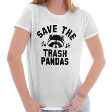 Save The Trash Pandas Adorable Raccoon Gift Womens Top Junior Graphic Tee