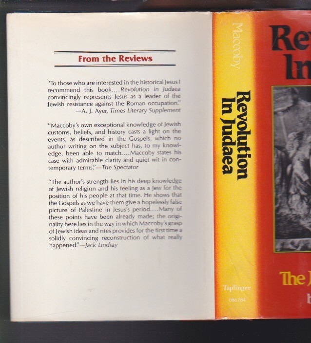 Revolution in Judaea Hardcover 1st Ed. 1973 by Hyam Maccoby Revolution in Judaea Hardcover 1st Ed. 1973 by Hyam Maccoby