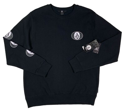 Men's VOLCOM Black Logo Sweatshirt Sweat Shirt Small S NWT NEW NiCe!
