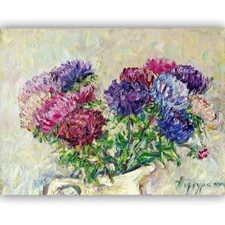 Original oil painting Floral wall decor Vibrant Flower Artwork textured canvas