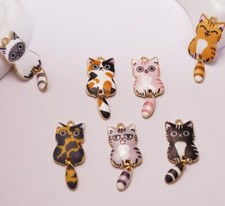 new 70Pcs cute cartoon cat Charm bracelet necklace Pendant DIY Jewelry Making