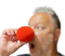 Funny RED SPONGE BALL TO 3.25" JUMBO CLOWN NOSE Magic Trick Gag Foam Growing Big