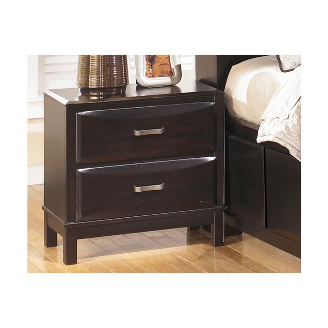 Ashley Furniture Kira Almost Black Two Drawer Night Stand Ash-b473-92 ...
