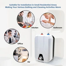 6L Instant Electric Hot Water Heater Shower Compact Mini-Tank Storage RV 110V US