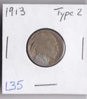 1913 Buffalo Nickel Type 2 Acid Dated L35