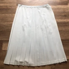 Vintage Carol Brent Pleated Polyester A Line Skirt Womens Small Baby Blue Skirt