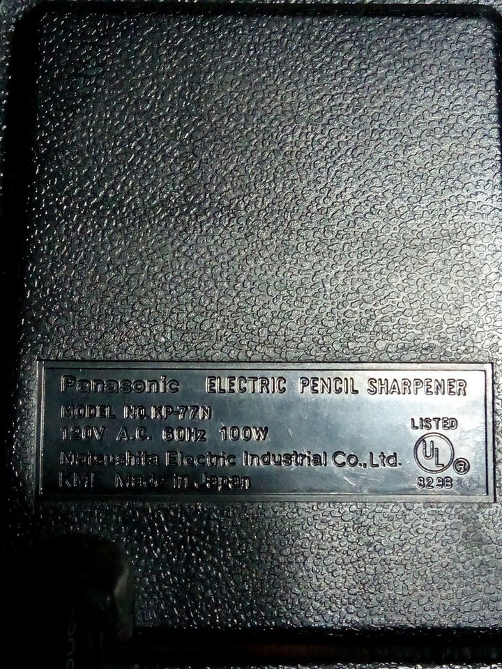 Panasonic Electric Pencil Sharpener Vintage KP77N Electric Auto Stop