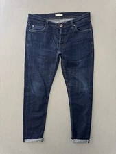 The Unbranded Brand Selvedge Jeans 34x31 Men's Tapered Skinny Tight Fit 11oz