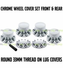 Products Chrome Wheel Cover Set 2x Front 4x Rear 60x Round Lug Nut Covers 33mm Products Chrome Wheel Cover Set 2x Front 4x Rear 60x Round Lug Nut Covers 33mm