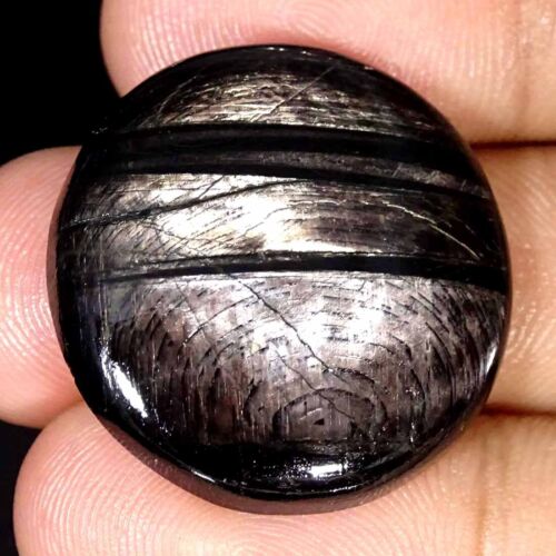 44.40Cts Natural Hypersthene Power Round Cabochon Loose Gemstone