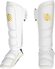 Sanabul Gold Strike Professional Kickboxing Shin Guards Size XL (WHITE)
