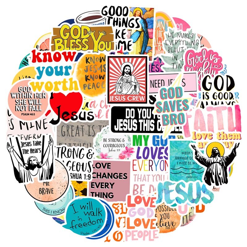 Pegatinas Cristianas, Versículo De La Biblia, Calcomanías De Graffiti De Jesús, 100 Piezas De Vinilo Impermeable Para Niños Y Adolescentes, Para Teléfono Portátil, Botellas De Agua, Monopatín