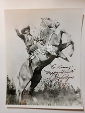 Photographie noir et blanc signée Roy Rogers & Trigger 8" x 10" - dramatique