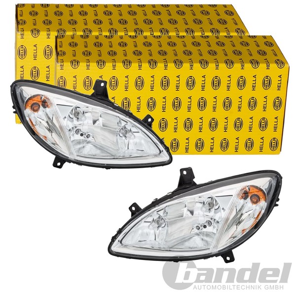 2X Hella Halogen Scheinwerfer Satz Passend FüR MERCEDES-BENZ Viano Vito-image
