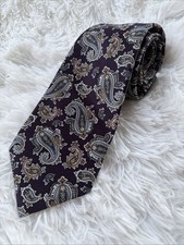 Kiton Napoli Paisley Pattern Pure silk Tie burgundy Colour Made in Italy