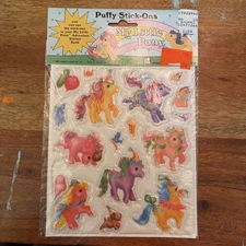 Vintage 1983 MY LITTLE PONY Style 2 - The Parade - Puffy Sticker Sheet - New