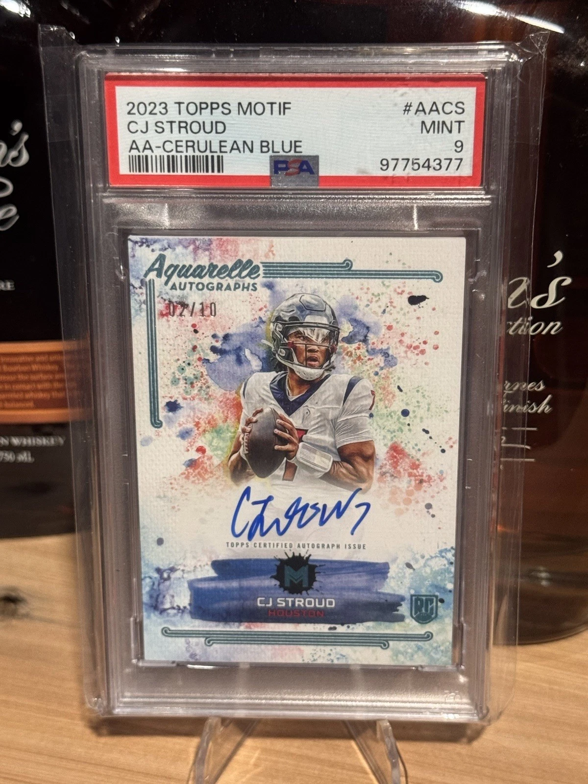 CJ Stroud Topps Motif Aquarelle Autographs #AACS Cerulean Blue