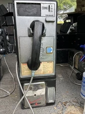 Vintage Black Phone Booth Payphone Push Button Telephone GTE Frontier Verizon
