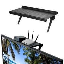 Adjustable TV Screen Top Shelf Storage Rack for Router Remote Box – Black
