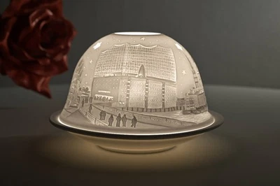 Dome Light Motiv Hamburg City Teelichthalter Kerzenhalter Porzellan - Bild 1 von 4