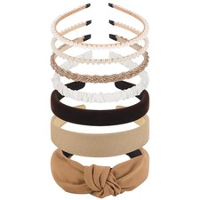 7 PCS Headbands For Women Girls Cute Knotted Head Bands Non Slip Trendy Thick