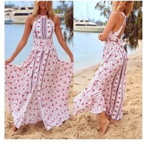 To My Lovers Sleeveless Halter Maxi Dress – Resort, Date Night Chic Size Large