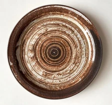 MCM Vintage Martz/Marshall Studios Brown Spiral Platter/Plate, 11" dia. Unsigned