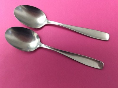 2 WMF (William Fraser) Cromargan LINE Stainless Solid Serving Spoons (Germany)