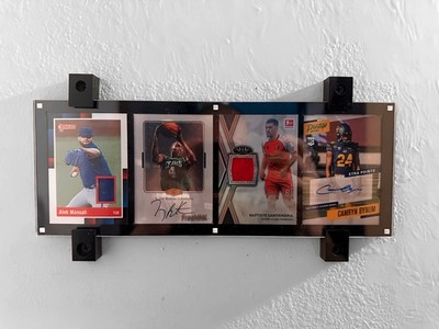4 Card Sports Trading Card Magnetic Holder Heavy Duty Display Case W/ Wall  Mount | eBay