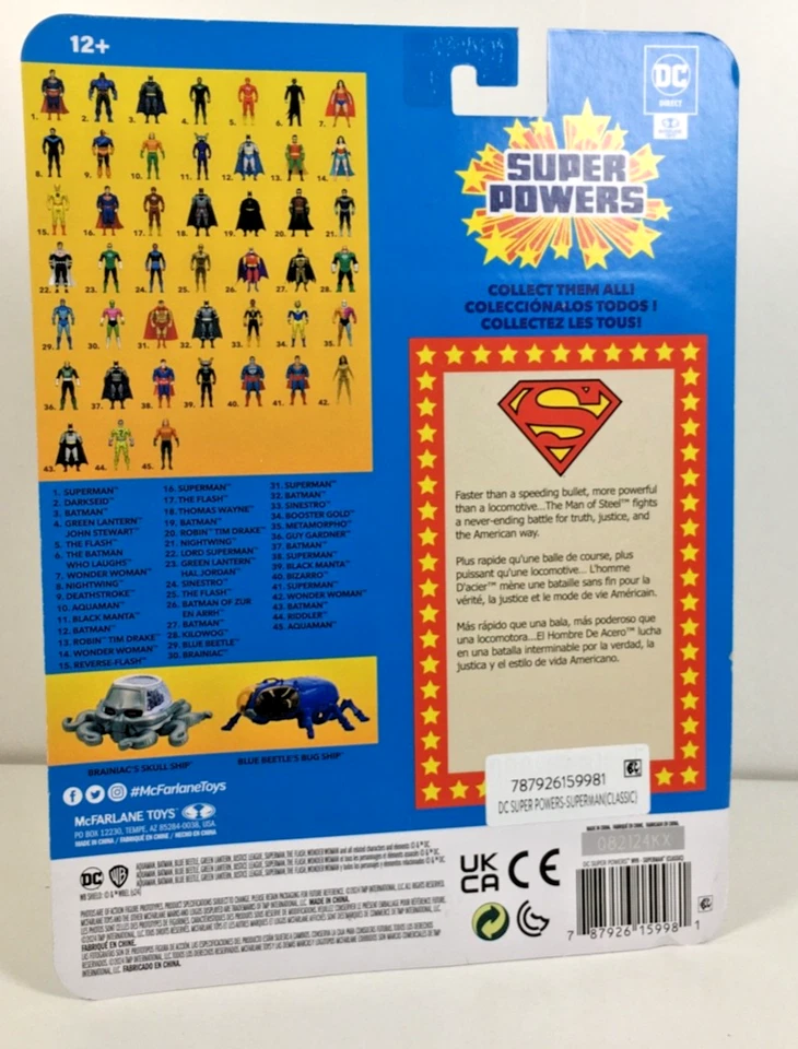 SUPERMAN (WAVE 9 CLASSIC) GOLD WONDER WOMAN AQUAMAN DC SUPER POWERS MCFARLANE Foto 3 de 4