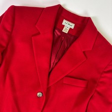 Vintage LL Bean Red Wool Cashmere Blazer Women's Plus 18 Preppy Classic Academia