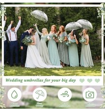 Clear Bubble Umbrella 52 Inch Large Dome Rain Windproof Wedding Event