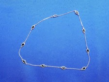 GRANDMA GRABE'S BEAUTIFUL VINTAGE 925 STERLING SILVER ONYX CHAIN 6G NECKLACE