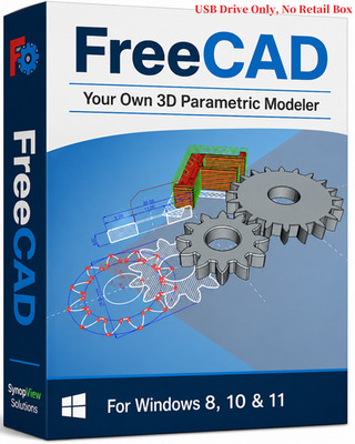 FreeCAD 2D 3D Parametric Graphic Modeling Design Software 2026 For Windows USB