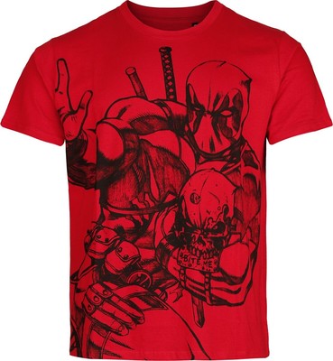 Deadpool T-Shirt Herren Sketch rot