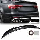 Rear Trunk Spoiler Wing M4 Style Glossy Black for 2017-2024 Audi A4 S4 B9 Sedan