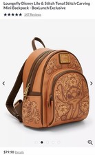 Loungefly Disney Lilo And Stitch Mini Backpack Leather NWT