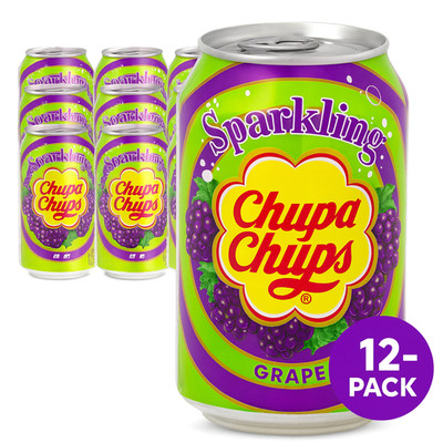 (0,48 EUR/100ml) Chupa Chups Sparkling Grape Drink USA 12x345ml (inkl. Pfand)